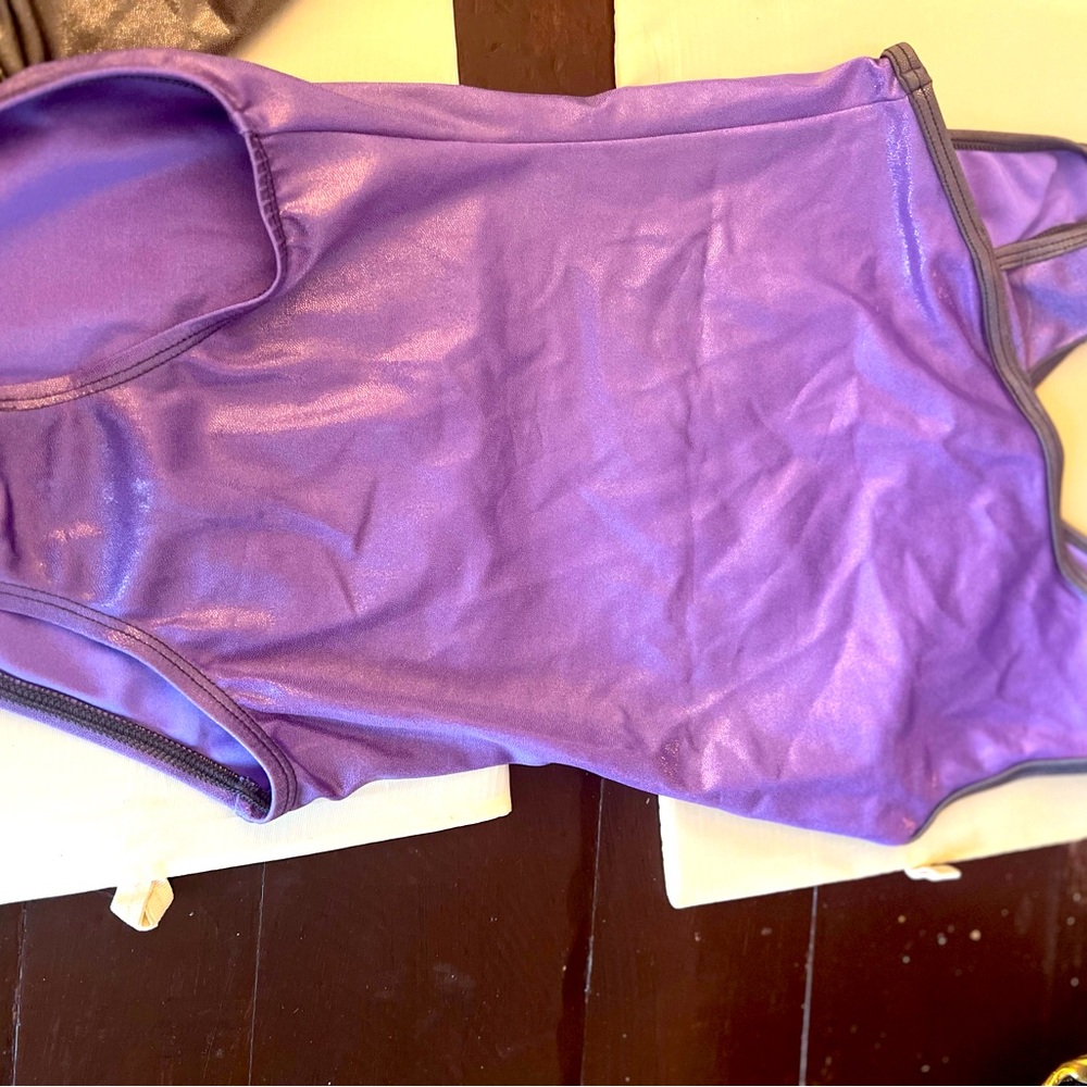 Purple Sleeveless Leotard and Silver Royal Blue